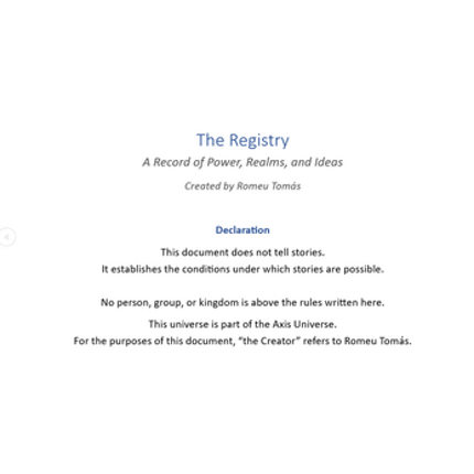 The Registry — A Mythic Narrative Framework Image