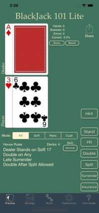 Blackjack 101 - Play Perfect screenshot