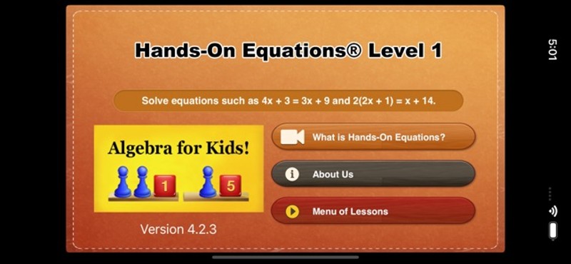 Hands-On Equations Level 1 screenshot