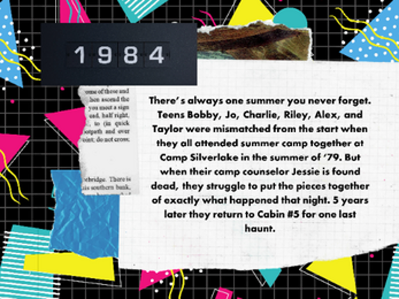 Cabin #5: An '80s Summer Camp Murder Mystery Party screenshot