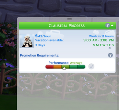 Medieval Nun Career for the Sims 4 screenshot