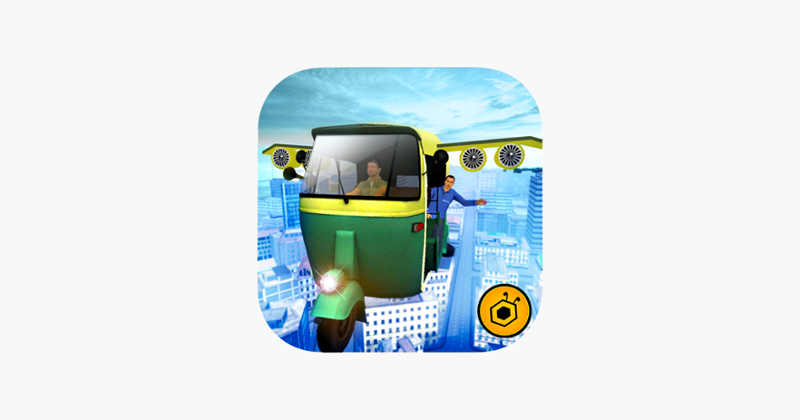 Futuristic Flying tuk tuk rickshaw simulator 3D Image