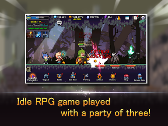 Idle Tank, DPS, and Healer screenshot