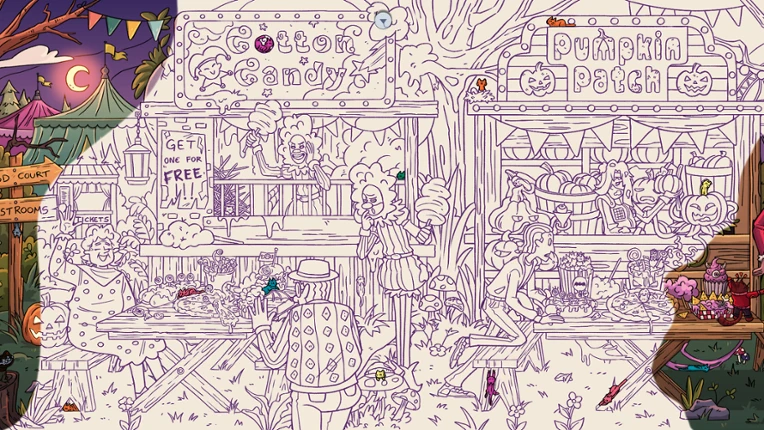 Hidden Cats in Spooky Carnival Image