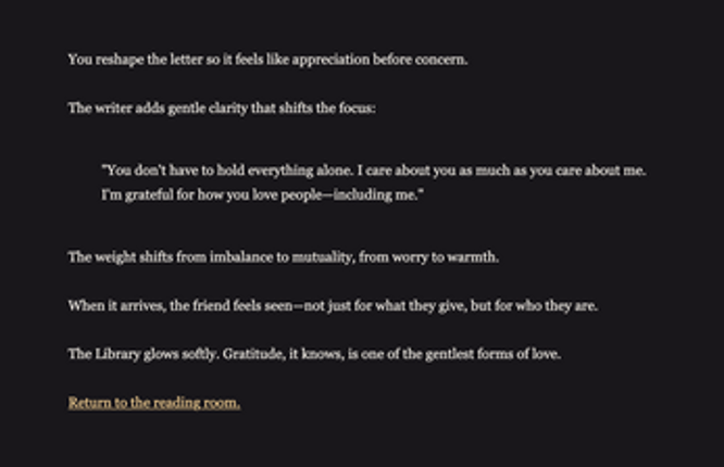 The Library of Unsent Letters screenshot