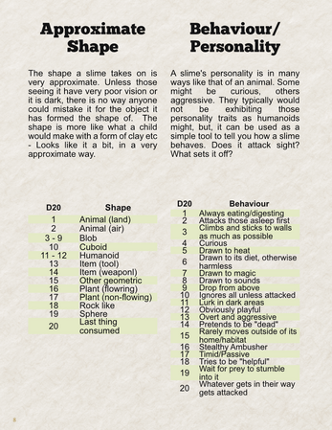 Creature Description Generator Volume #14 - Slimes & Oozes Image