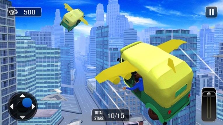 Futuristic Flying tuk tuk rickshaw simulator 3D screenshot