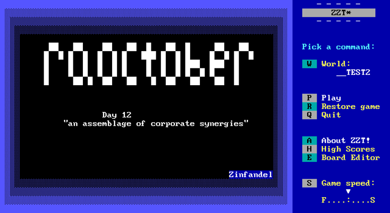 raoctober day 12 - "an assemblage of corporate synergies" Game Cover