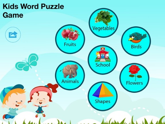 Kids Word Puzzles - Spell to learn Animals, Birds, Fruits, Flowers, Shapes, Vegetables for preschool and kindergarten screenshot