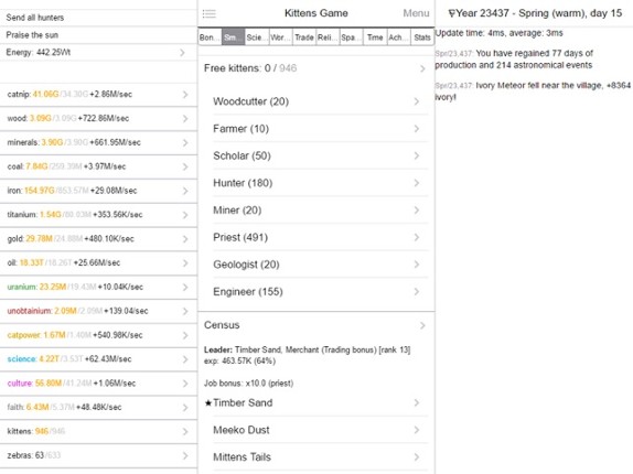 Kittens Game screenshot