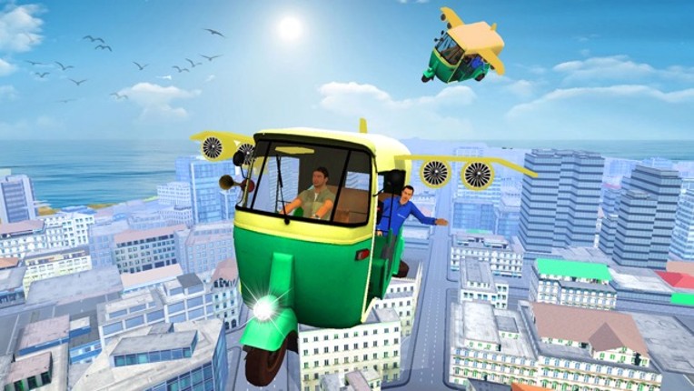 Futuristic Flying tuk tuk rickshaw simulator 3D screenshot