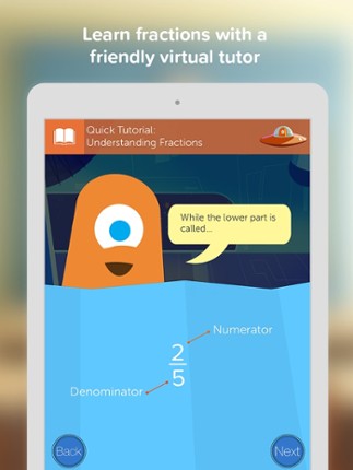 Zap Zap Fractions : Virtual Fraction Tutor screenshot