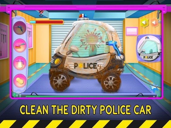 Cartoon Police Car Wash Image