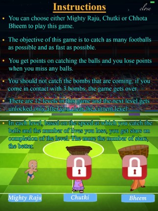 Chhota Bheem &amp; Mighty Raju-Catch the Football Game screenshot