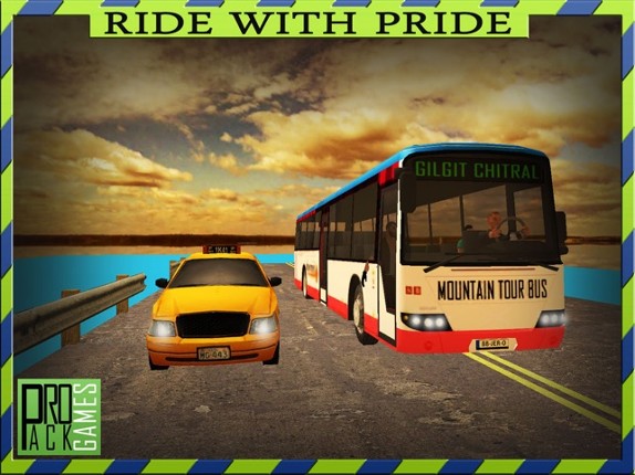 Dangerous Mountain & Passenger Bus Driving Simulator cockpit view - Dodge the traffic on a dangerous highway Image