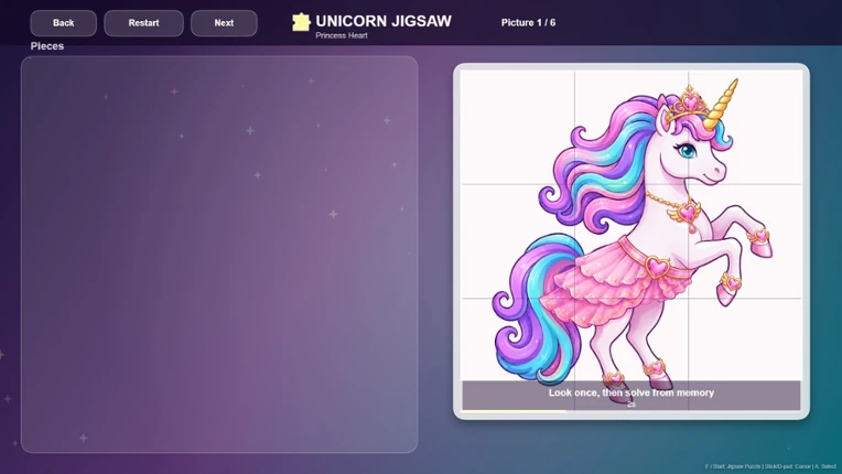 Unicorn: Dress Match Jigsaw Image