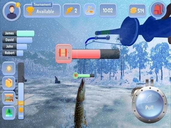 Ice fishing. Catch bass. Image