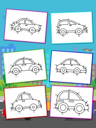 Cars Connect the Dots and Coloring Book free screenshot