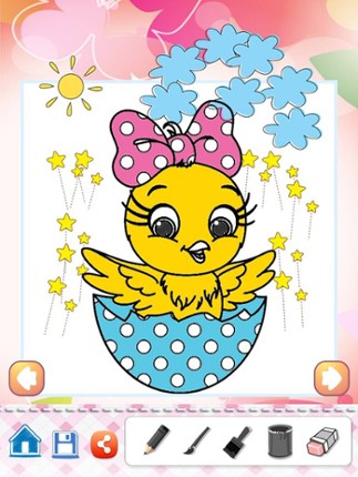Chicken Drawing Coloring Book - Cute Caricature Art Ideas pages for kids screenshot