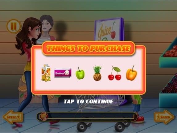 Shopping Game Kids Supermarket  help mom with the shopping list and to pay the cashier Image
