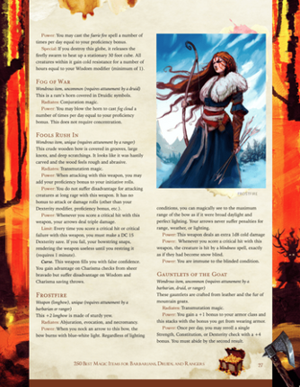 250 Best Magic Items for Barbarians, Druids, and Rangers (5e) screenshot