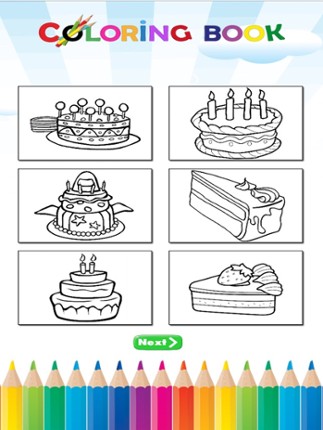 Cake Happy Birthday Coloring Book : Educational Learning Games For Kids &amp; Toddler Image