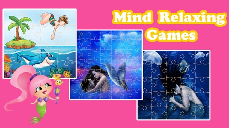 Cute Mermaid Princess Jigsaw Puzzle Game Free - UnderWater Marine Animals Magic Games Brain Training Education For Kids Image