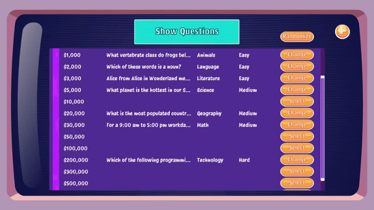 Quiz Show Simulator Image