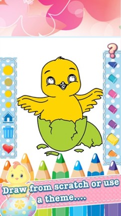 Chicken Drawing Coloring Book - Cute Caricature Art Ideas pages for kids Image