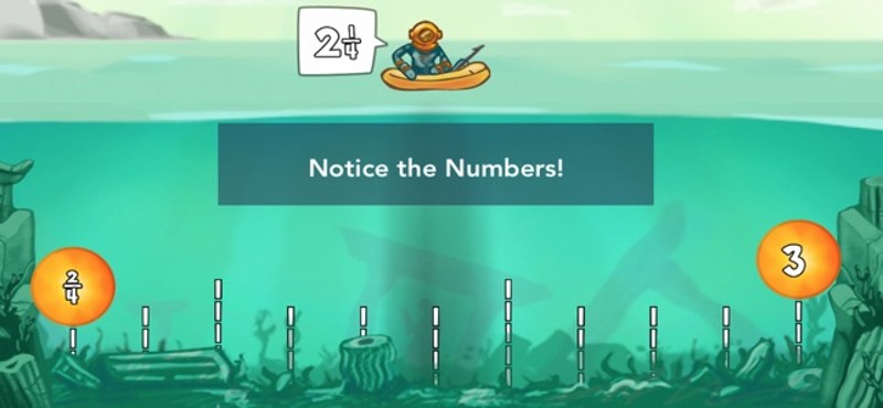 Pearl Diver: Number Line Math Image
