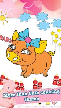 Pig Drawing Coloring Book - Cute Caricature Art Ideas pages for kids screenshot