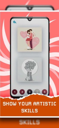 Valentines Pixel Coloring Book Image