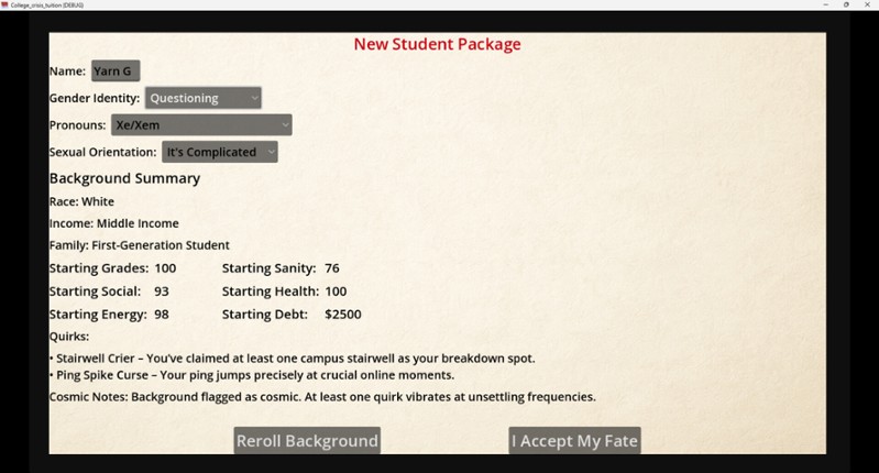 College Crisis: The Tuition Survival Game Image