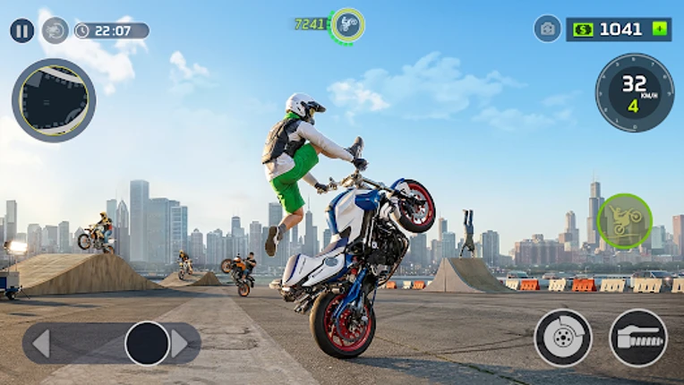 US Bike Driving Wheelie Games Image