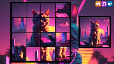 OG Puzzlers: Synthwave Cats Image