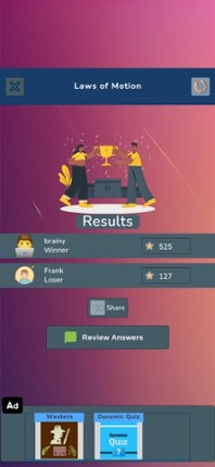 Physics Knowledge Quiz screenshot