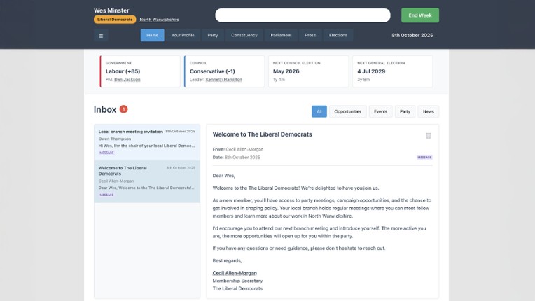 UK Politics Simulator Image