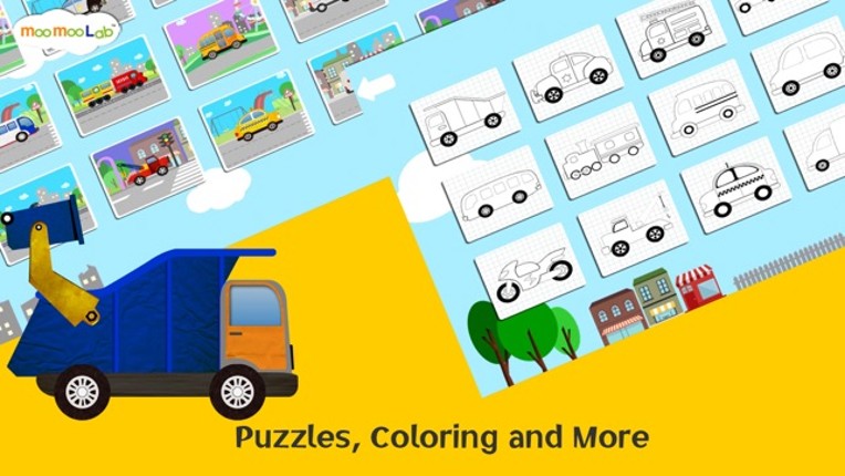 Car and Truck - Puzzles, Games, Coloring Activities for Kids and Toddlers Full Version by Moo Moo Lab Image