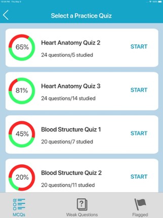 Cardiovascular System Quizzes screenshot
