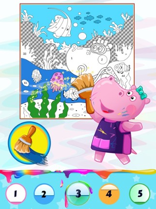 Color by Number with Hippo Image
