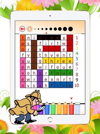 Crossword Puzzle Numbers: Games Word Search 1-10 in the space by paint Image