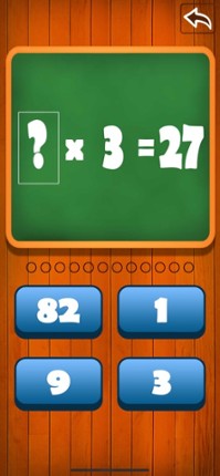 Multiplication table math game screenshot