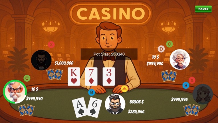 Poker Texas Holdem and Slot Machine Simulator Image