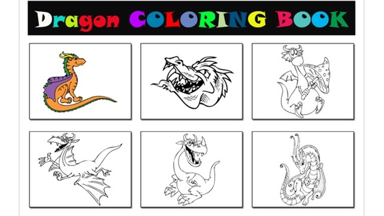 Fantasy Dragon Coloring Book for Children screenshot
