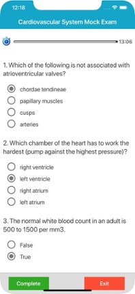 Cardiovascular System Quizzes screenshot