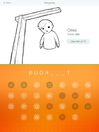 Hangman 2 - word game. Addictive quiz with words guessing screenshot