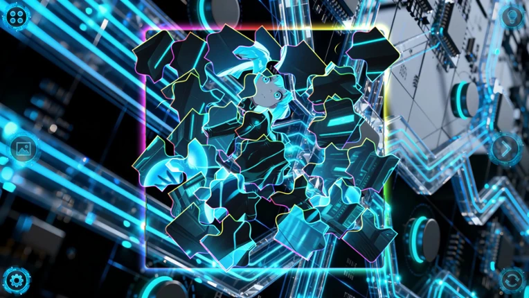NEONOVA Puzzle: Blue screenshot