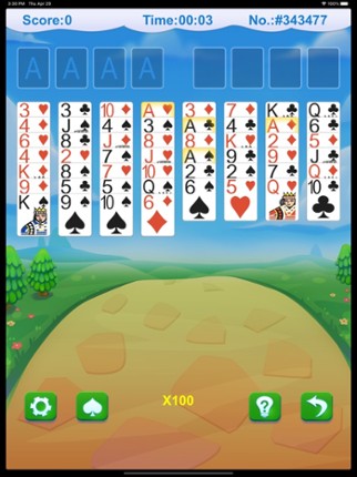 `FreeCell Solitaire. screenshot