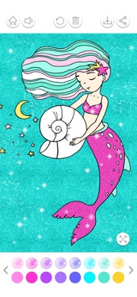 Mermaid Coloring Book Glitter screenshot