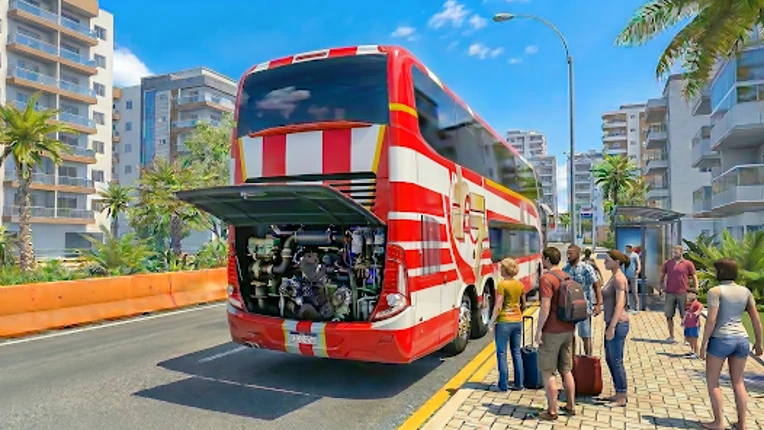 US Highway Bus drive 3D Game screenshot